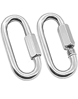 Vista 1 de Anvin Paquete de 2 eslabones rápidos grandes M10 de 3/8 pulgadas, mosquetones de servicio pesado de acero inoxidable, conector de eslabones