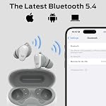 Monster N-Lite 206 Wireless Earbuds Bluetooth 5.4 in Ear Headphones, Bluetooth Ear Buds Built-in Microphone, Touch Control, Comfortable Fit, USB-C Fast Charging, IPX6 Waterproof, 25H Playtime,White