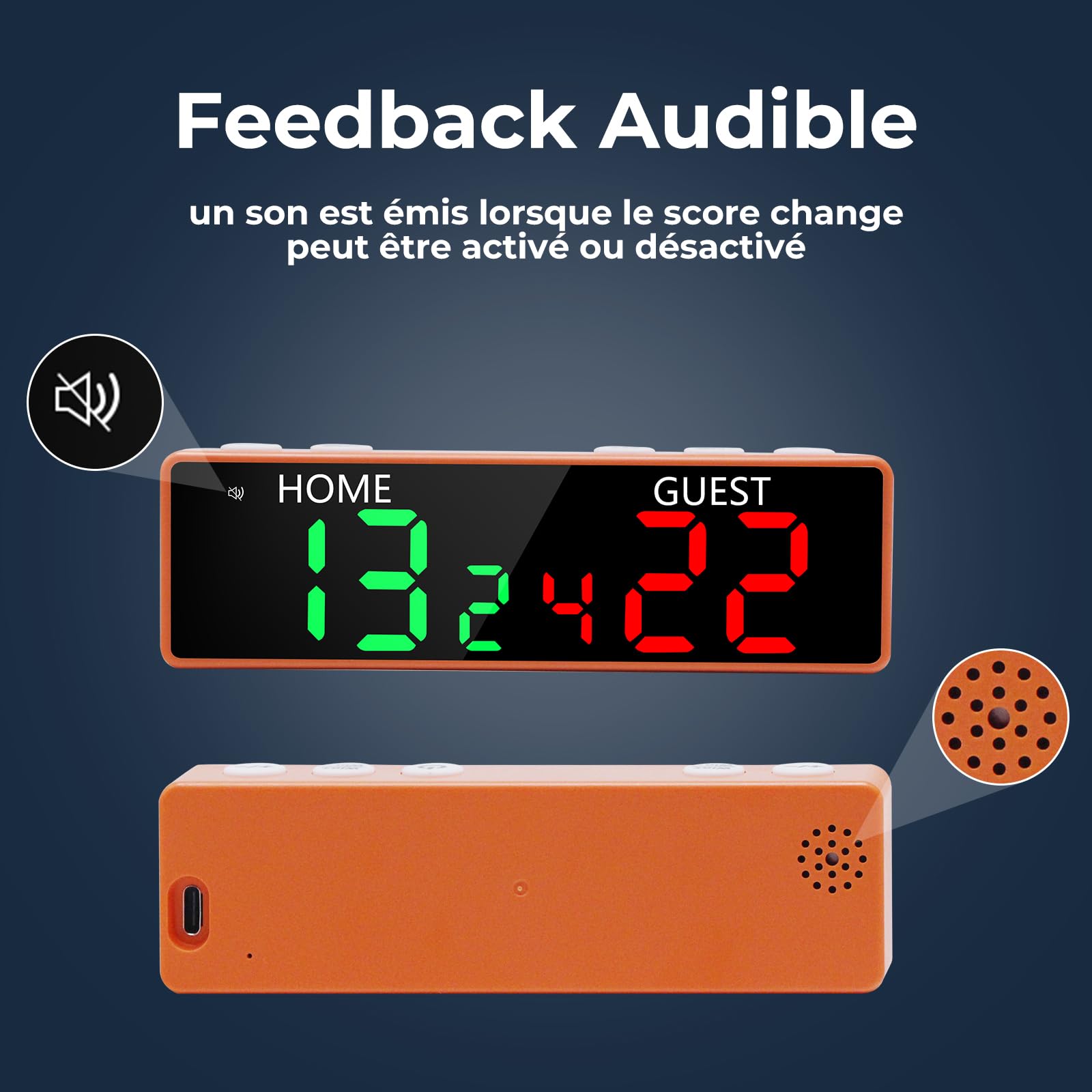 Mini Digital Scoreboard - Tableau de Bord Portable pour Les Jeux, Tableau de Bord électronique par Batterie avec Buzzer, 6 Digits Tableau de Bord pour Ping Pong/Cornhole/Basketball/Volleyball