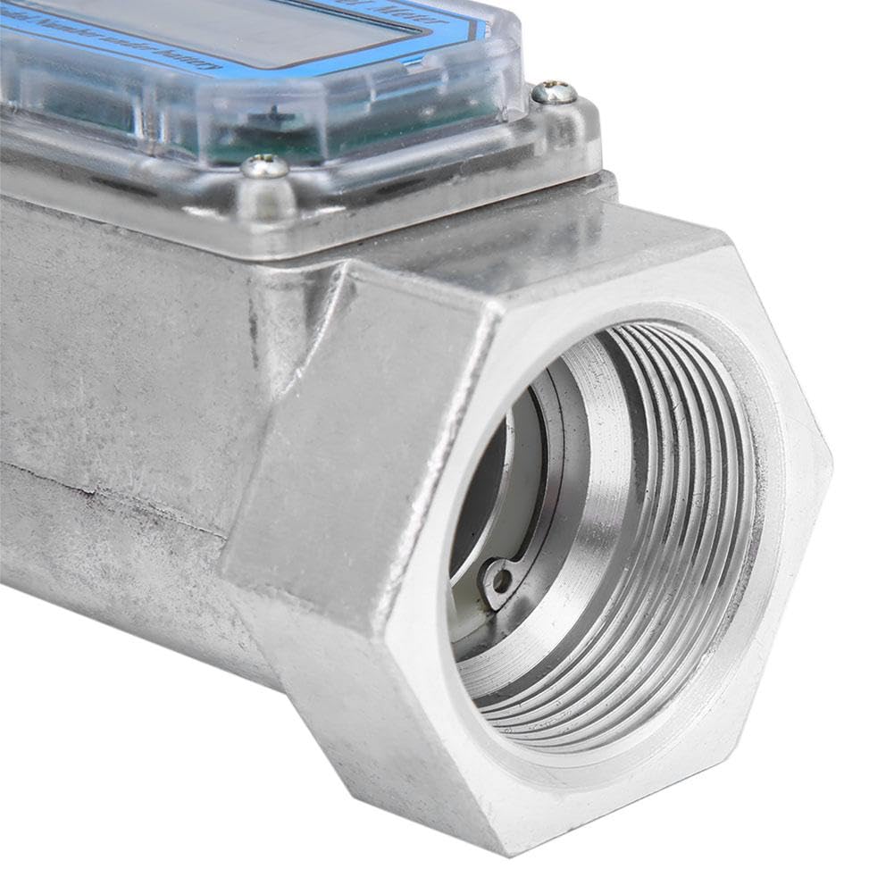 Digital Turbine Flow Meter 120L/Min Water Fuel Flow Meter 0-99999 Electronic Fuel Meter 1-1/2" NPT