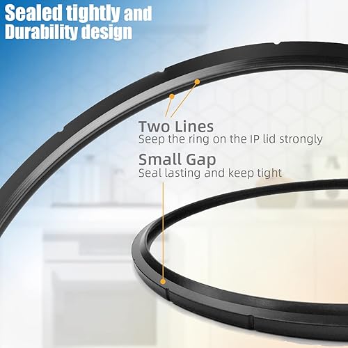 Miniatura 3 de 09924 Anillo de sellado de olla a presión de repuesto para presto Canner, compatible con modelos de presión de 6 y 8 cuartos de galón 0126306