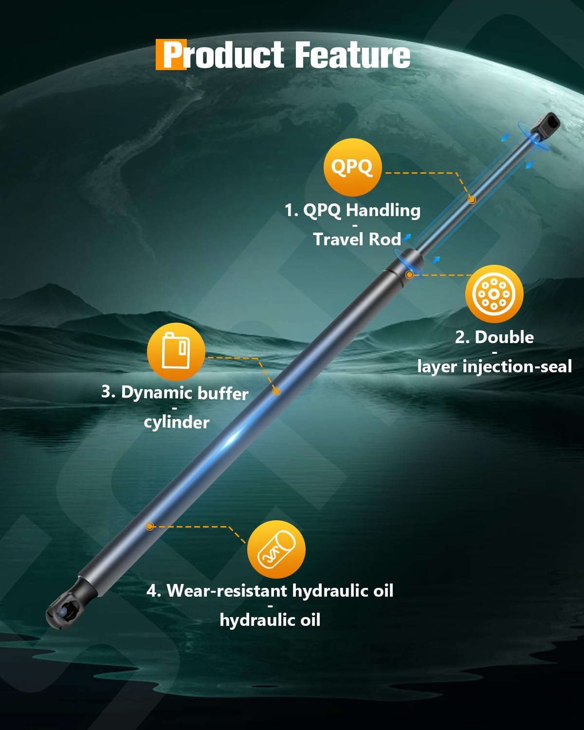 Scitoo Rear Liftgate Hatch Tailgate Lift Supports Struts Gas Springs Shocks fit for Chevrolet Equinox 2008 2009,for Pontiac Torrent 2008 2009