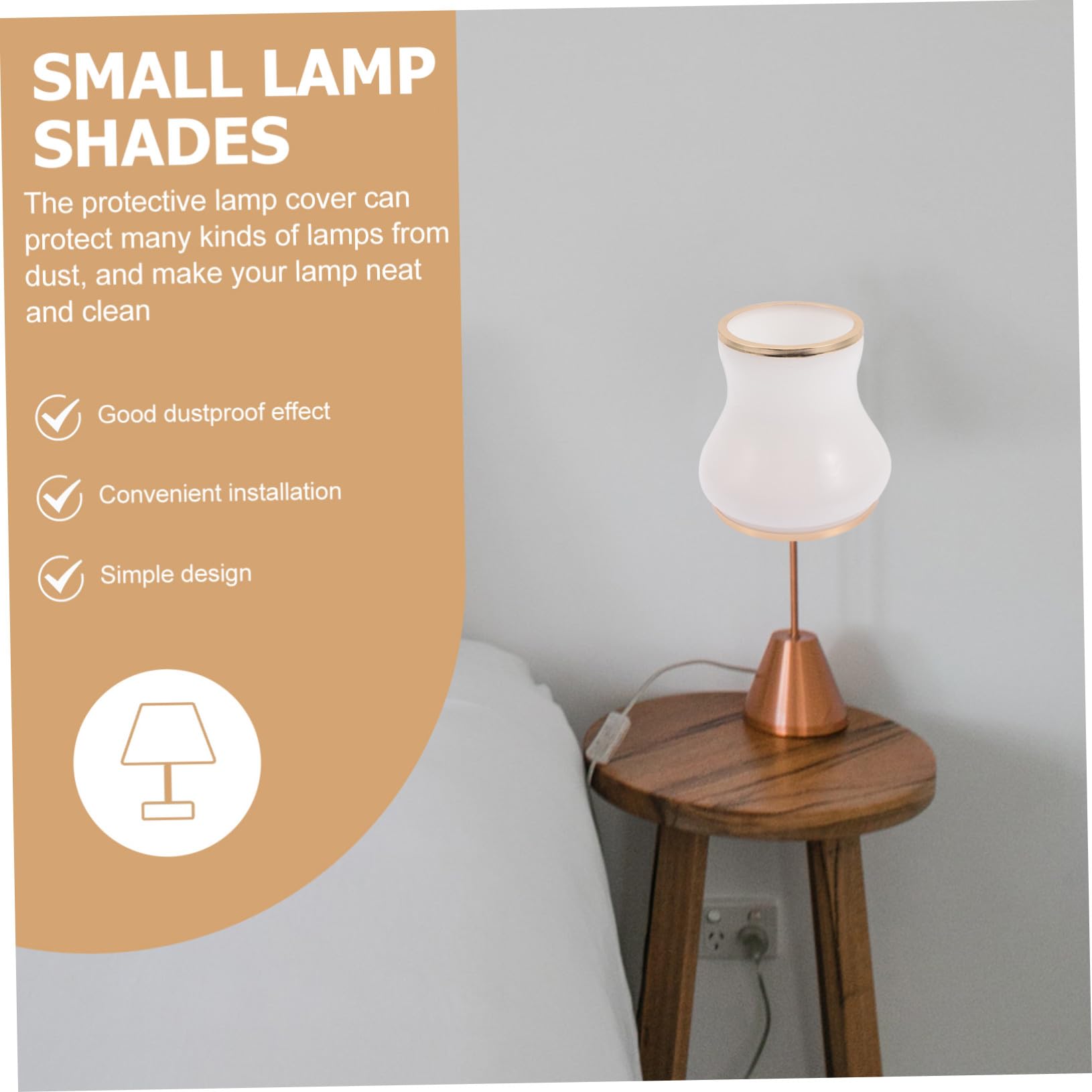 DOITOOL Paralume Luce Calda e Multifunzionale E14 in Vetro Bianco Design Classico per Lampada da Comodino e Lampada da Parete per Casa e Hotel