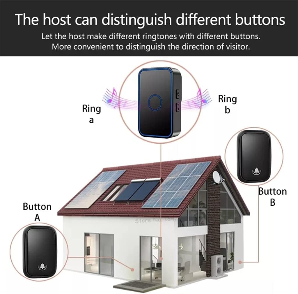 Powered Doorbell No Battery Need LED Doorbell 150M Remote Home 60 Ring Calling Bell