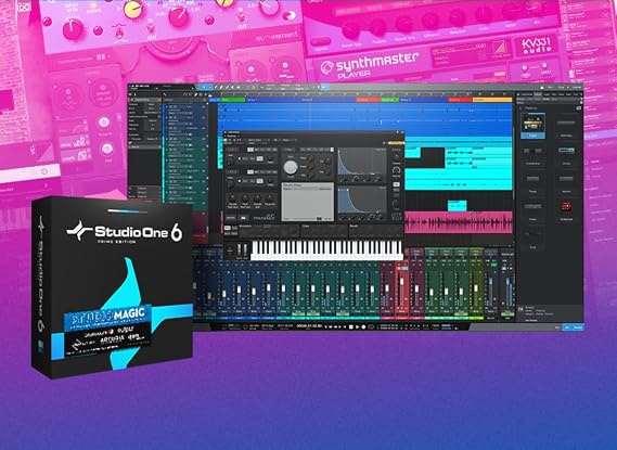 PreSonus Studio 24c 2x2 USB-C Audio/MIDI Interface with New Designed Eris E3.5 Studio Monitors Includes Software Kit, ATOM MIDI Pad Controller