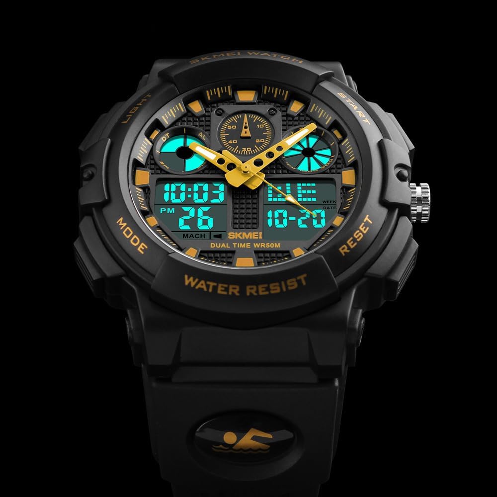 MASTOP Men's Digital Analog Sports Military Watches Waterproof Outdoor LED Backlight Display Alarm Stopwatch - Image 4