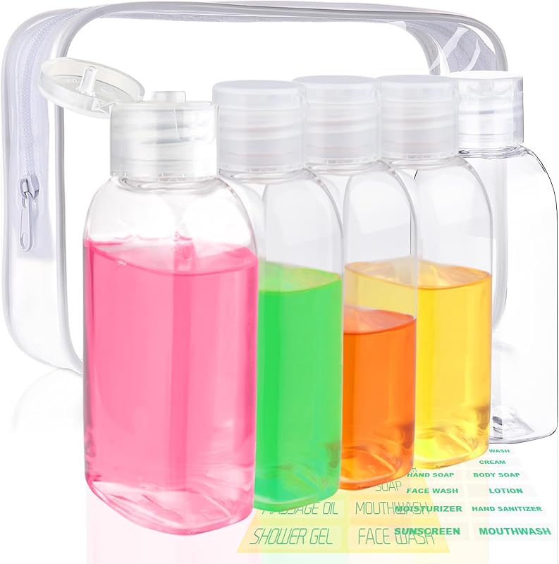 Cosywell Frascos de viagem transparentes com tampa flip, 100 mL, Pacote com 5