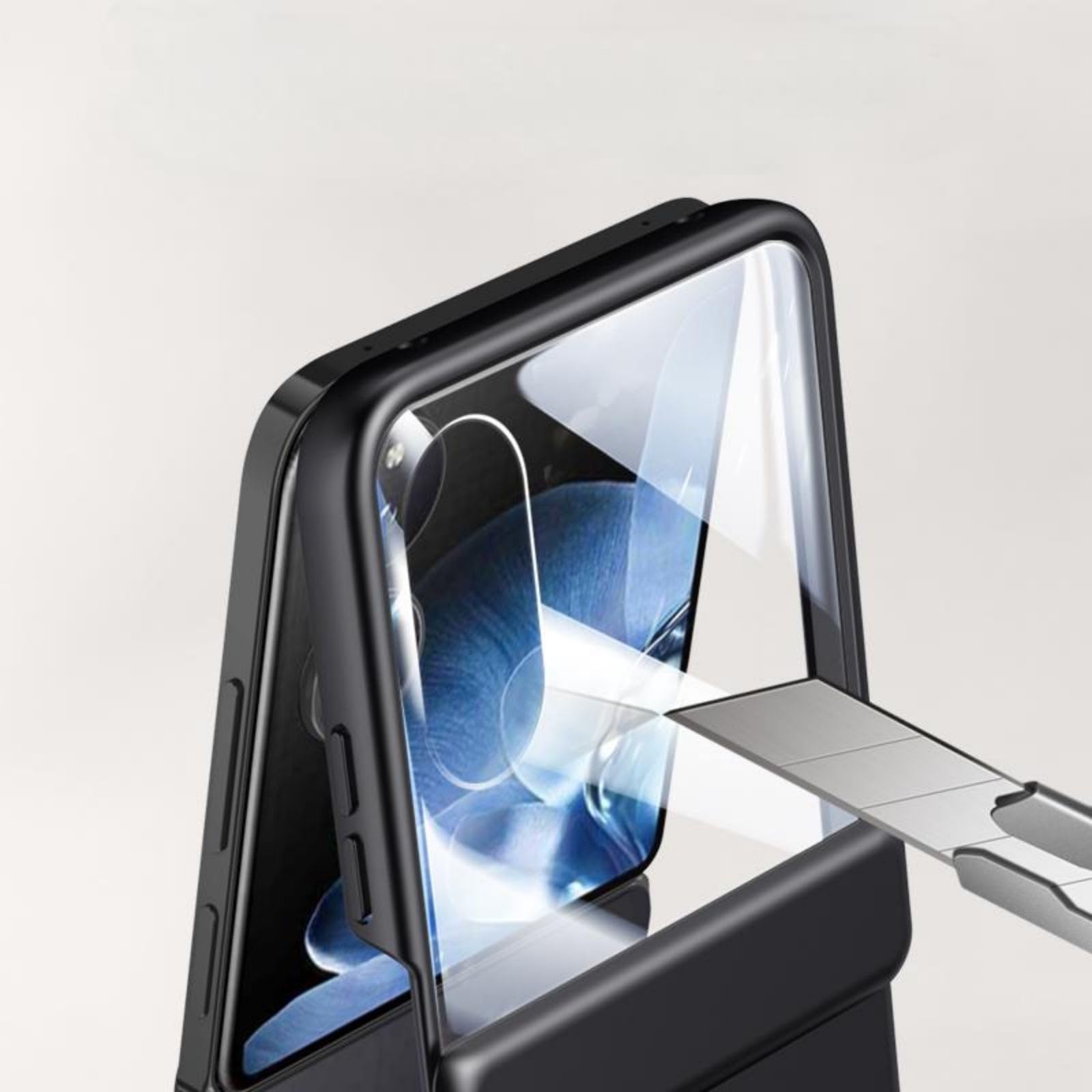 Coque pour Mix Flip Boîtier + Rear Screen Film + Hinge + Wireless Charge,Bumper Case Armor étui pour Xiaomi Mix Flip(4)