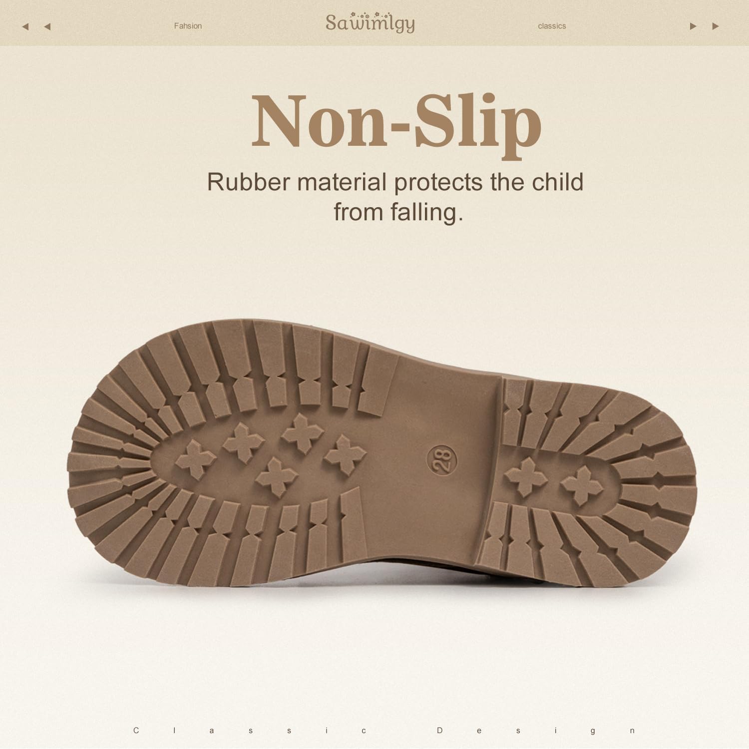 Sawimlgy Toddler Boys Girls Classic Hiking Boots PU Leather Outdoor Four Seasons Ankle Sneaker High Top Durable Rubber Sole Casual Shoes - Image 6