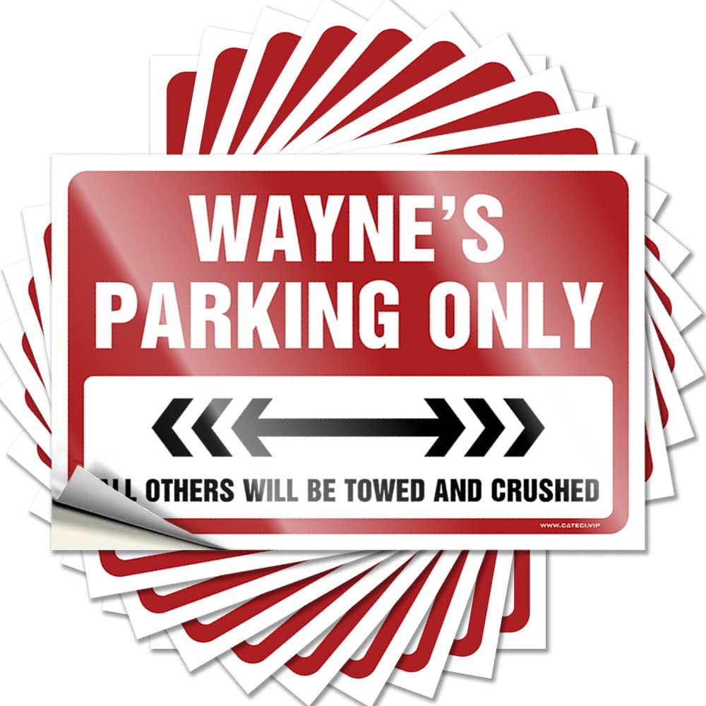 Fzfn Colour Cottage Aesthetic Quote - Wayne's Parking Only Removable Decal Cover Easy Peel For Football(12X18cm)