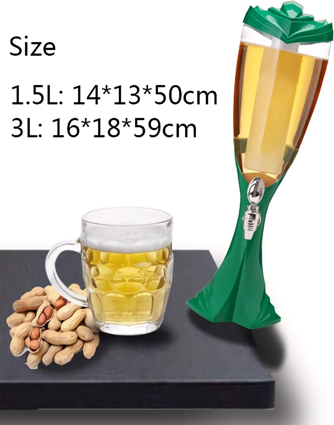 Amazon | 飲料容器 タップ、氷管、LEDライト付き多目的ビールタワー 