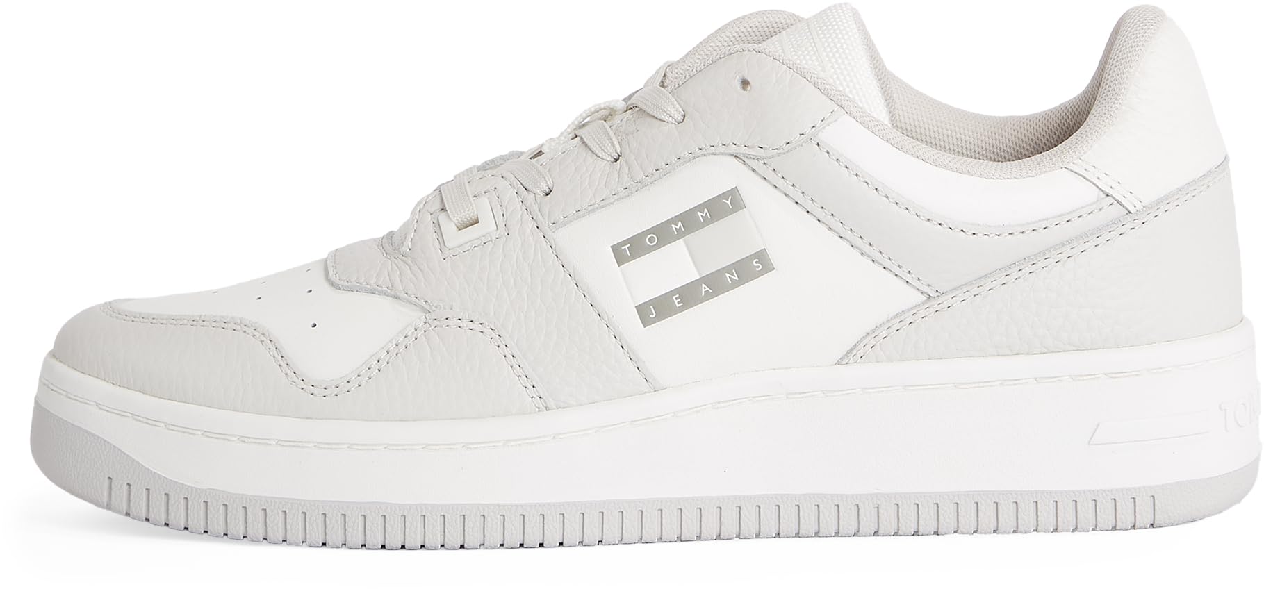 Tommy Jeans Men’s Retro Basket Tumble Low Top Cupsole Trainers, Grey (Stratus Grey), 6.5