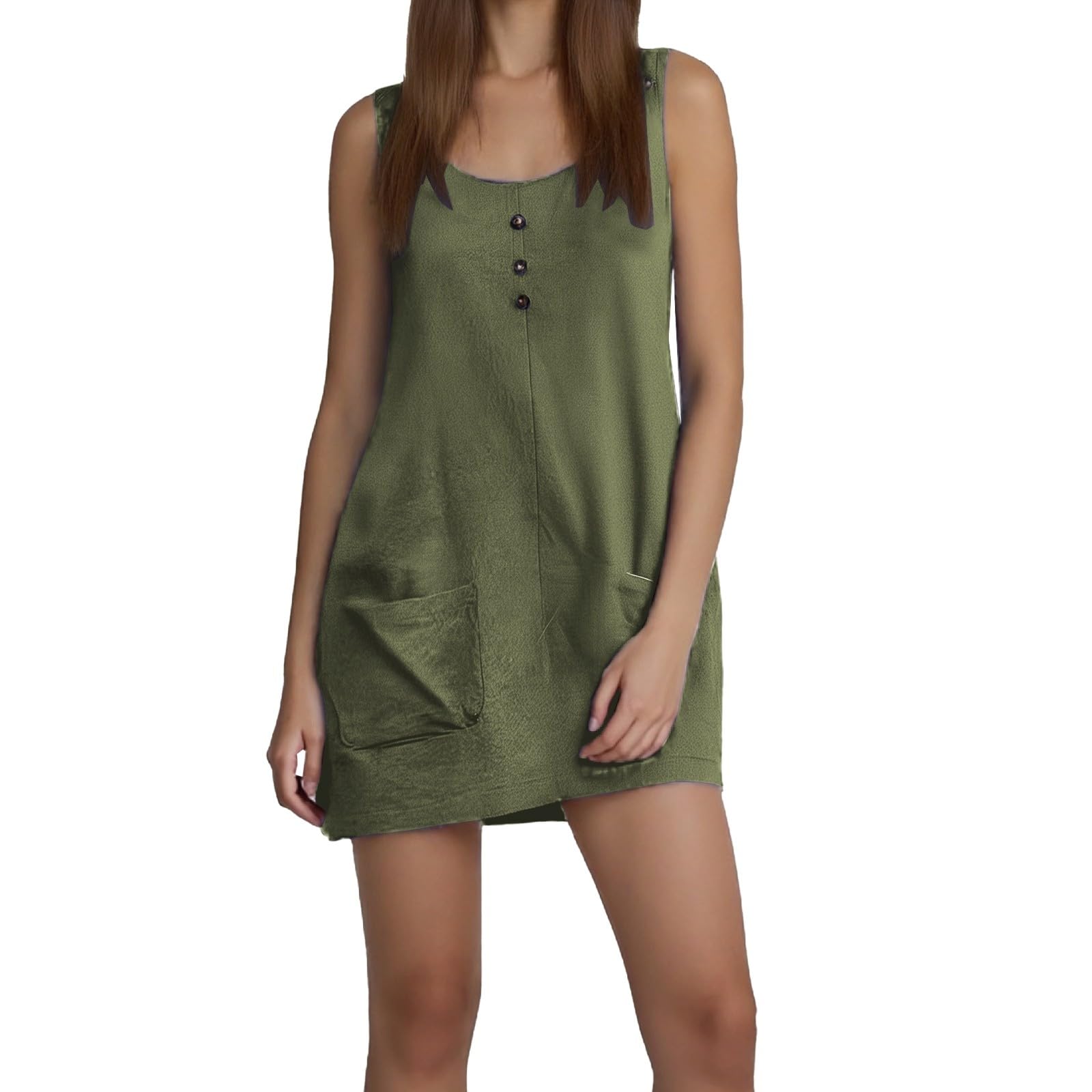 Robe pull femme en lin uni haut de gamme à lanières délicates - 5