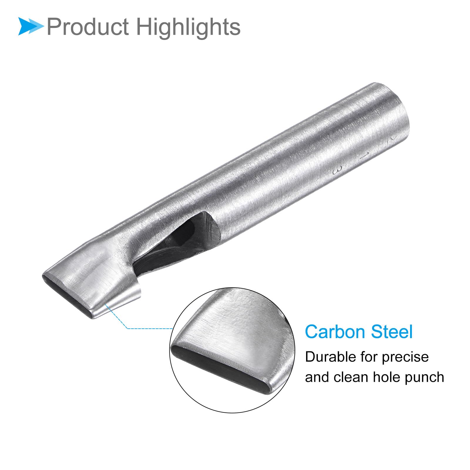 CoCud Hollow Punch, 3mm x 23mm Hole, 45# Steel Oval Shaped Gasket Tool - (Applications: for Leather DIY Leathercraft Wallet) - Image 4