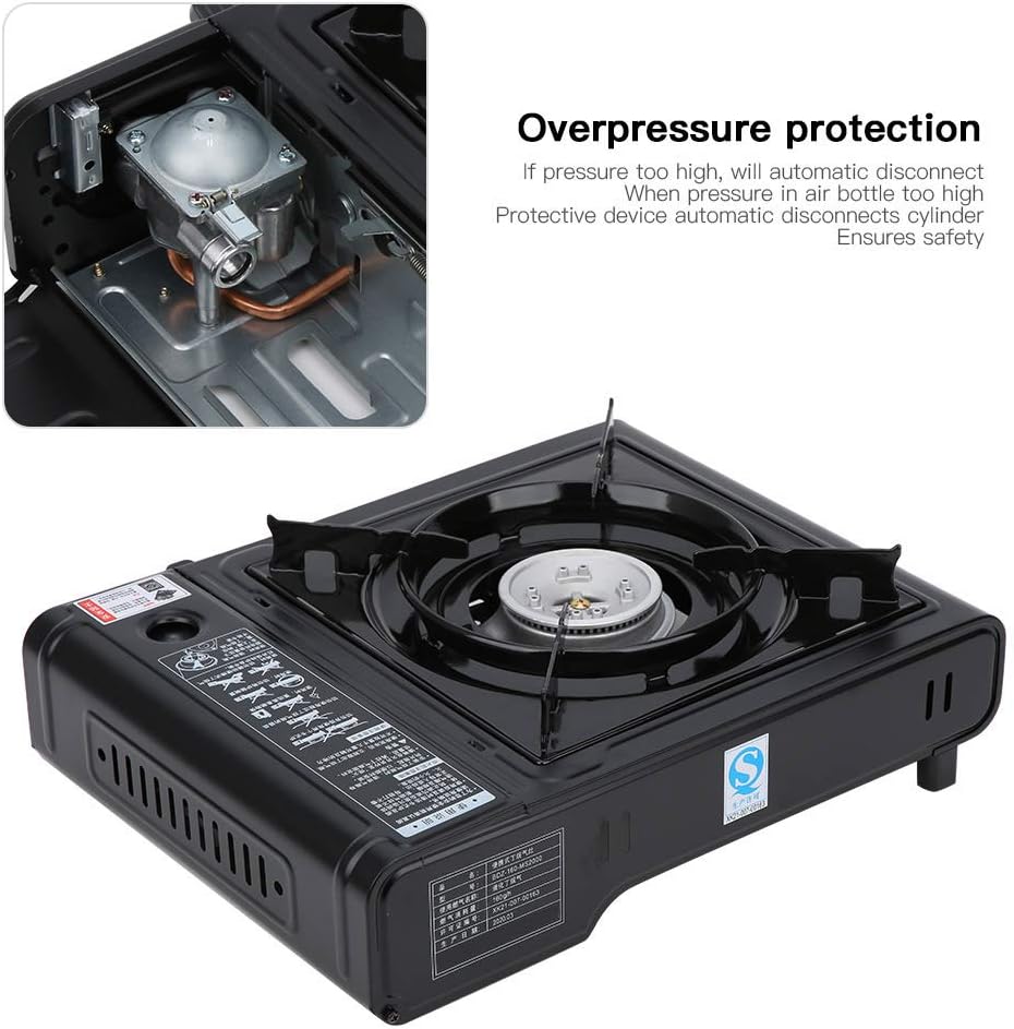 Portable Butane Gas Stove Automatic Ignition with Carrying Case (Black) portable