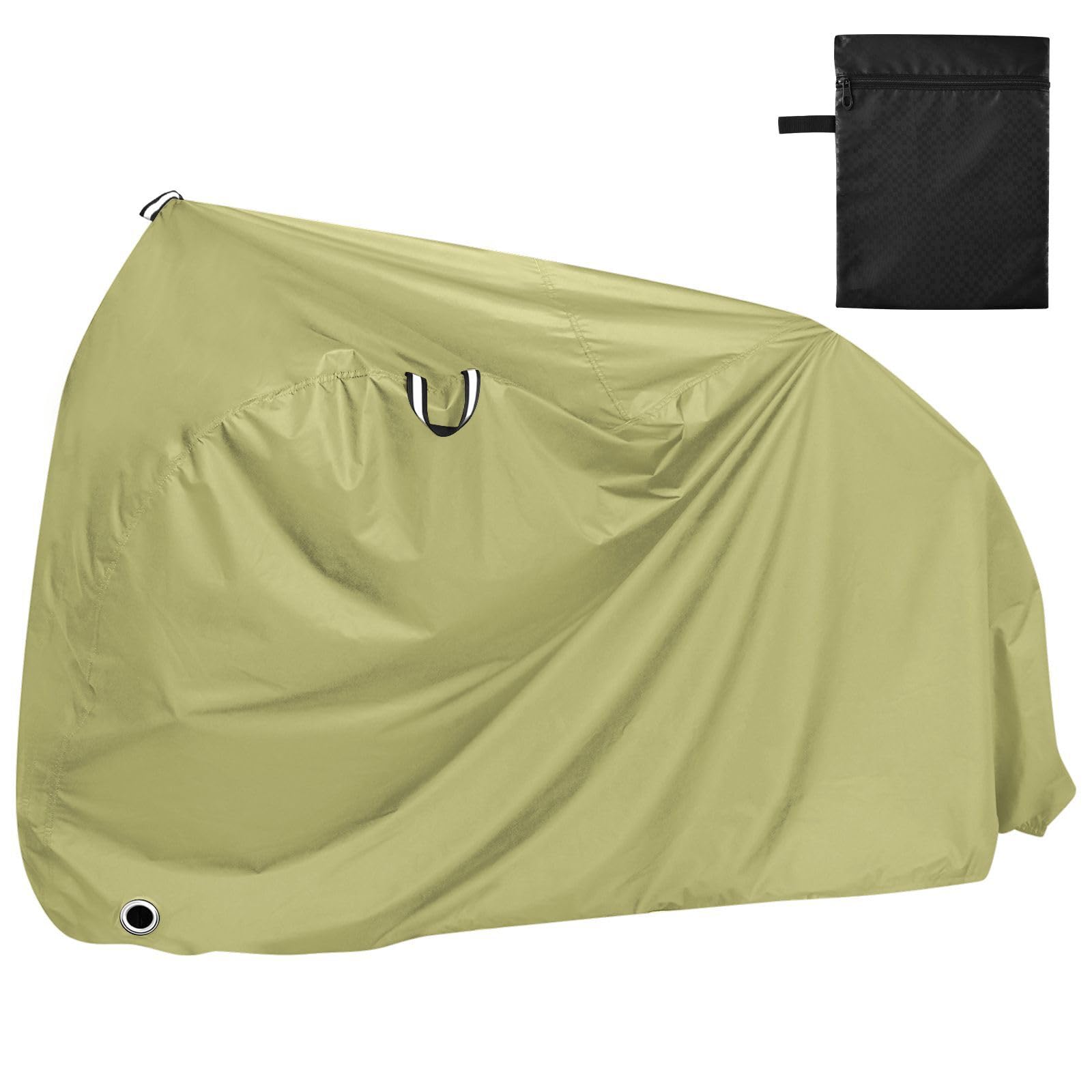 Housse de protection pour vélo d'extérieur - Couleur unie - Kaki foncé - Étanche - Avec trous de verrouillage - Anti-poussière, pluie, neige, UV - Convient pour la plupart des accessoires