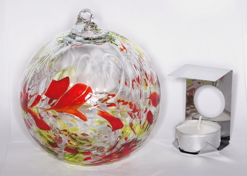 Milford Collection Hanging Glass Birthstone Nightlight Globe - Peridot - August