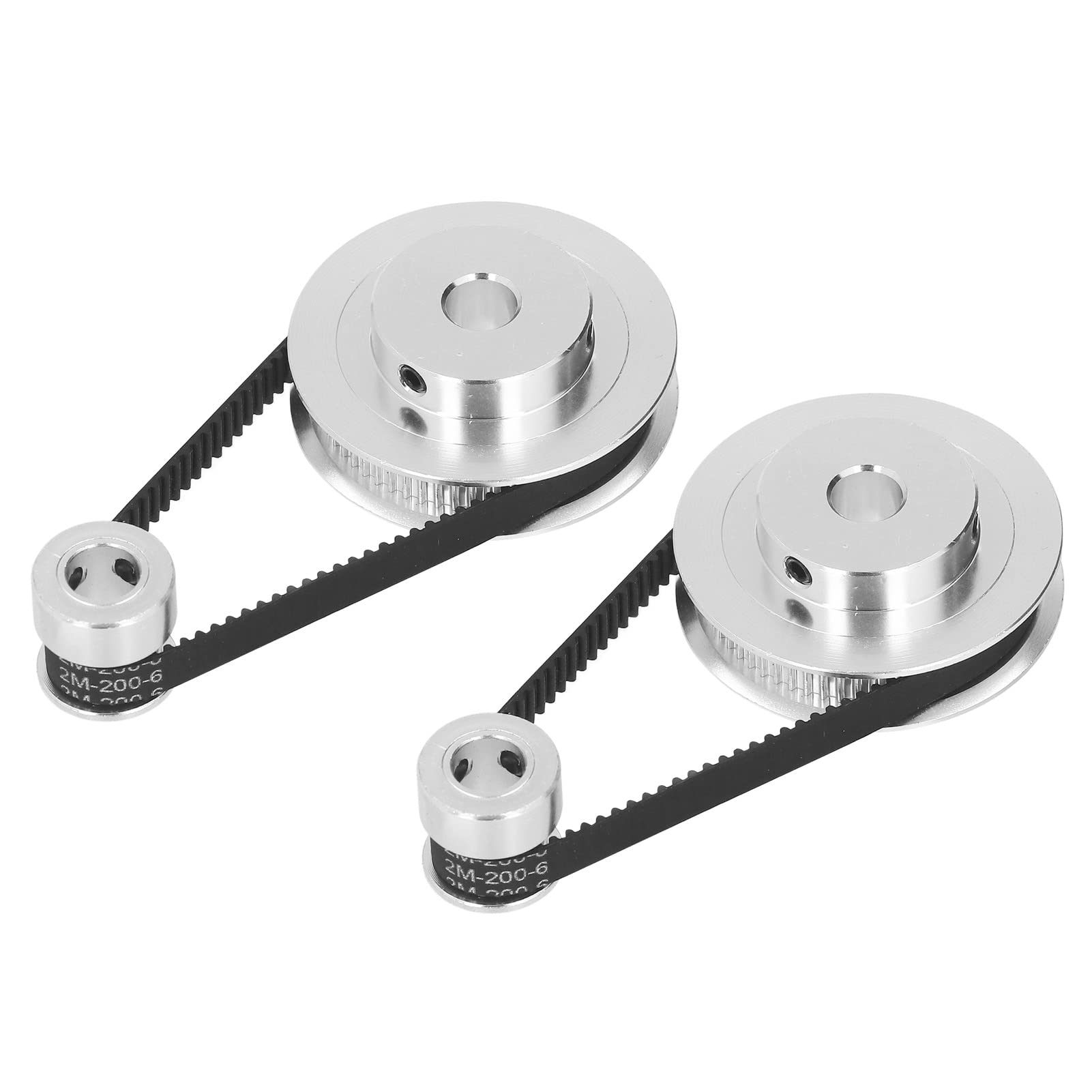 Koło Synchroniczne 2 Zestawy kół Pasowych Rozrządu ze Stopu Aluminium 200 mm 6 mm Pasek Długość Otwór 8 mm dla Silnika Spalinowego Koła Pasowe do Przekładni