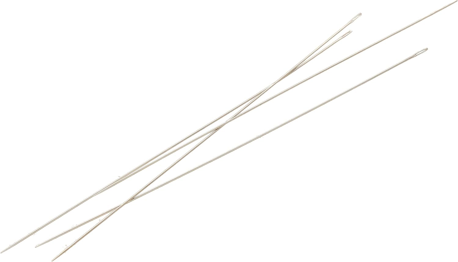 The Beadsmith Extra Long Beading Needles – Size 12, Card of 4 Needles – for Loom Weaving Beadwork, Pearl Stringing and Jewelry Making with Seed Beads