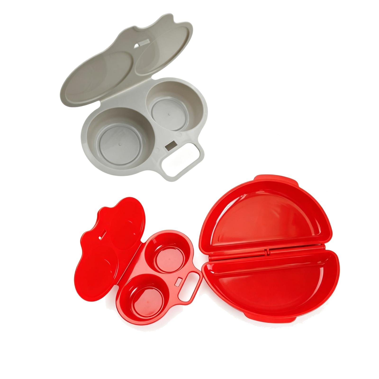 Microwave Egg Poacher with Lid & Handle, Quick Oil-Free Cooking (2Pcs 5)