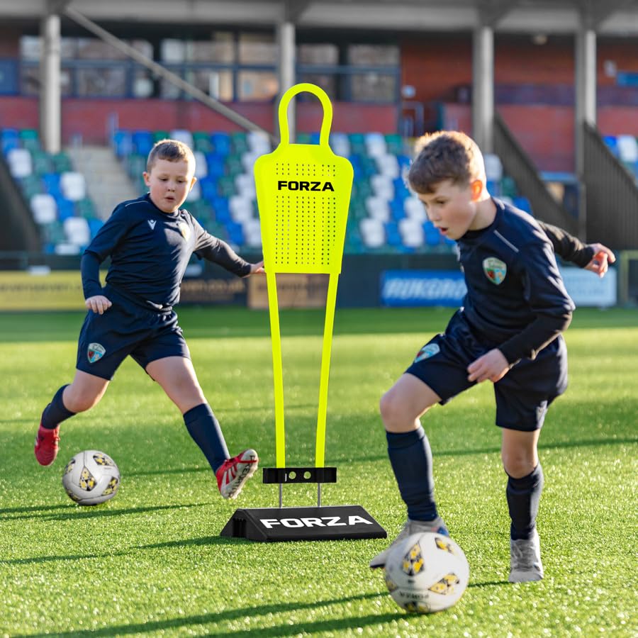 FORZA Astro Fußball-Dummies (Unterlage Werden enthalten) | Freistoß Dummies für Fussball | 3 Größe erhältlich | Eignen Sich für mehrere Oberflächen (Mini, Einzeln)