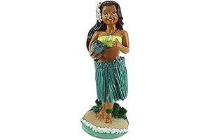 Bikini-Clad Hula Girl Bobblehead with Cheerful Dolphin Companion