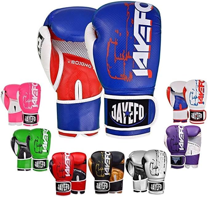 Jayefo Boxing Gloves Men, Women and Kids 2022 - Vegan Leather Sparring Gloves for Boxing, Kick Boxing, Muay Thai and MMA - Beginners Heavy Bag Training Gloves for Punching Bag