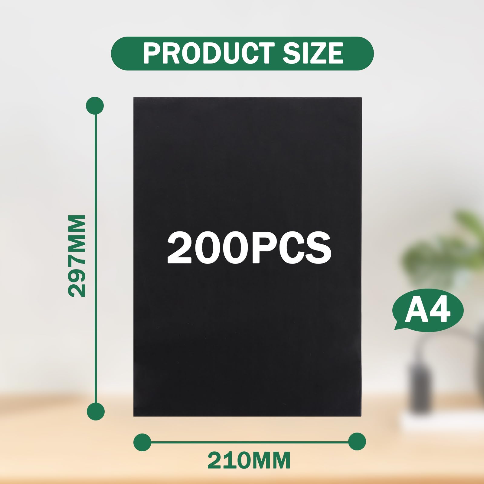 ASelected 200 Sheets Black Transfer,A4 Carbon Paper,Carbon Copy for Tracing,A4 Transfer Paper,Black Graphite Tracing Paper for Metal,Glass,Carving,DIY Wood Burning,Art Craft Projects - Image 3