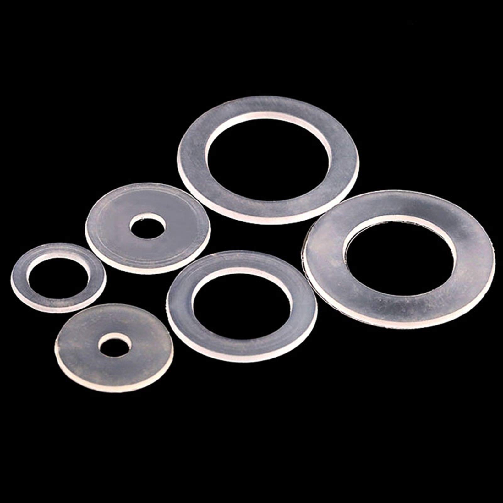 Arandelas planas de PVC Juego de juntas de arandela de plástico M3-M20(M4X17X1.0(100Pcs))