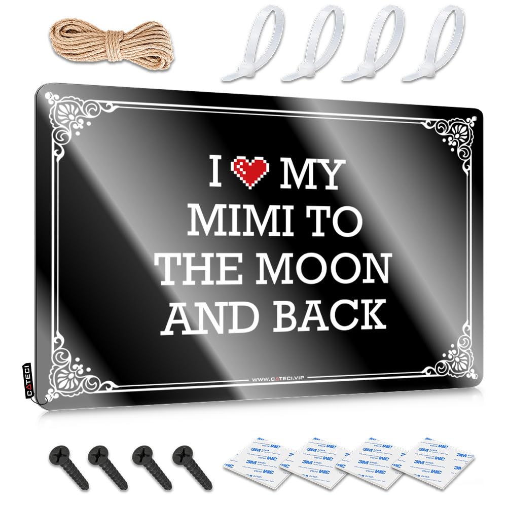 Fzfn Colour Tin Metal Decor Guys Vintage Style | I Love My Mimi To The Moon And Back Amazing Accessories Home Decor(30X40cm)