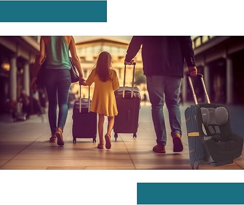 Miniatura 7 de Cinturón de viaje para asiento de automóvil para viajes aéreos, bolsa de viaje para asiento de automóvil, duradera y fuerte, con hebilla de metal,