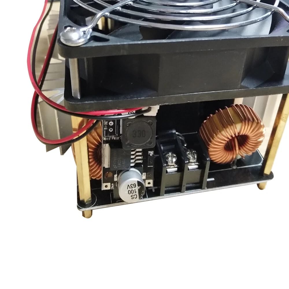 1800 W riscaldamento a induzione compatto 18 x 9 x 8 ZVS modulo di riscaldamento a induzione con doppia ventola di raffreddamento e dissipatore di calore in alluminio, potente riscaldamento a