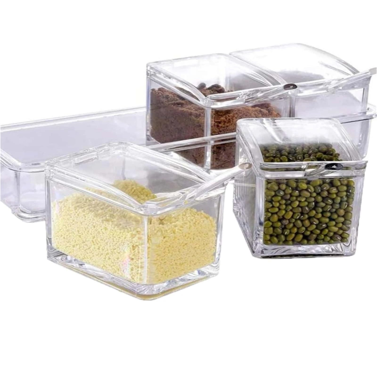 Boîte d'assaisonnement transparente, Pot à condiments, épices scellé, récipient, Gadget d'organisation de cuisine avec couvercle 1 pièce Pour Spice