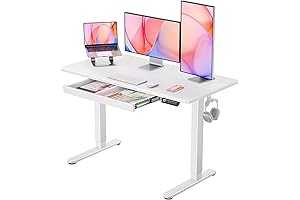 ErGear Electric Height Adjustable Computer Desk with Drawer & Storage Hooks