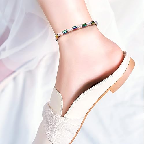 Miniatura 7 de Emibele Pulsera de desintoxicación linfática para mujer, tobillera elástica con cuentas de hematita de obsidiana antihinchazón para aliviar la