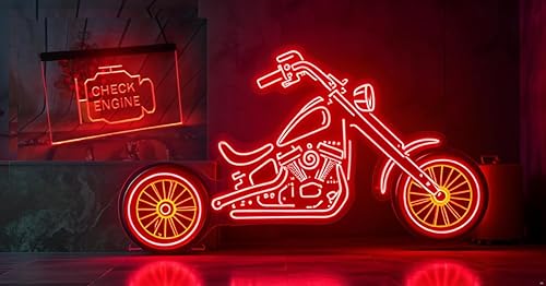Miniatura 5 de Check Engine - Letrero de neón LED para pared, decoración de pared, para dormitorio, bar, fiesta, Navidad, boda, noche, luz (11.8 x 9.7 pulgadas,