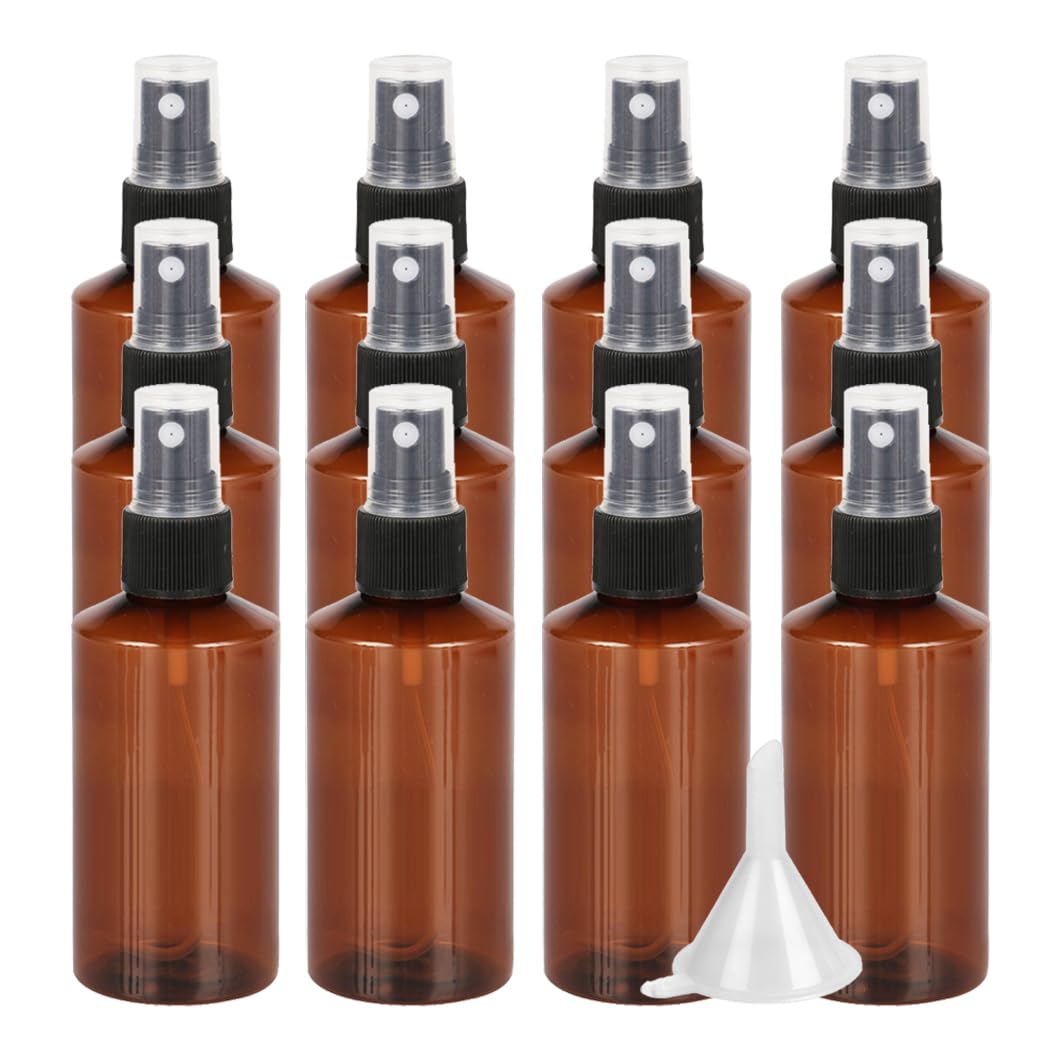 24 pièces 200ml Marrone Rechargeable flacons vaporisateurs vides en plastique Avec Sprayer Noir, l'eau l'alcool Cosmétique Voyage Parfum
