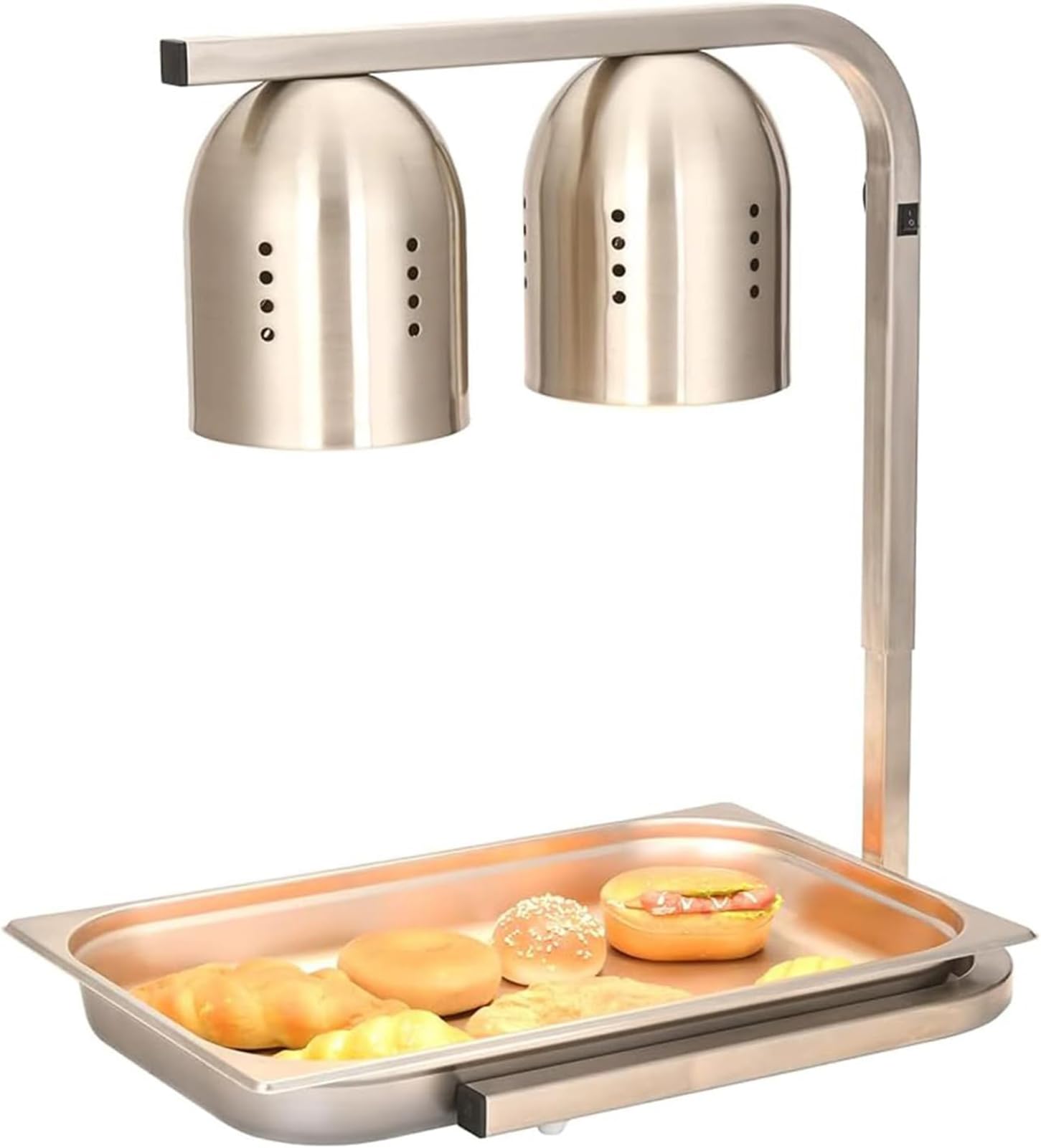 Lampe chauffante autoportante en acier inoxydable durable pour buffet haut de gamme