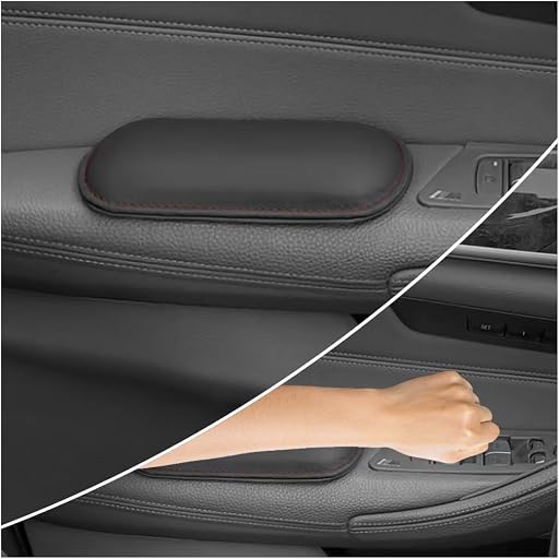 Stacool 2PCS Car Door Armrest Pads,Soft Leather+Memory Foam Car Knee Pads for Arm Support&Protect Elbow and Knee,Universal Car Elbow Pads Car Accessories Interior for Most Vehicles (Black)