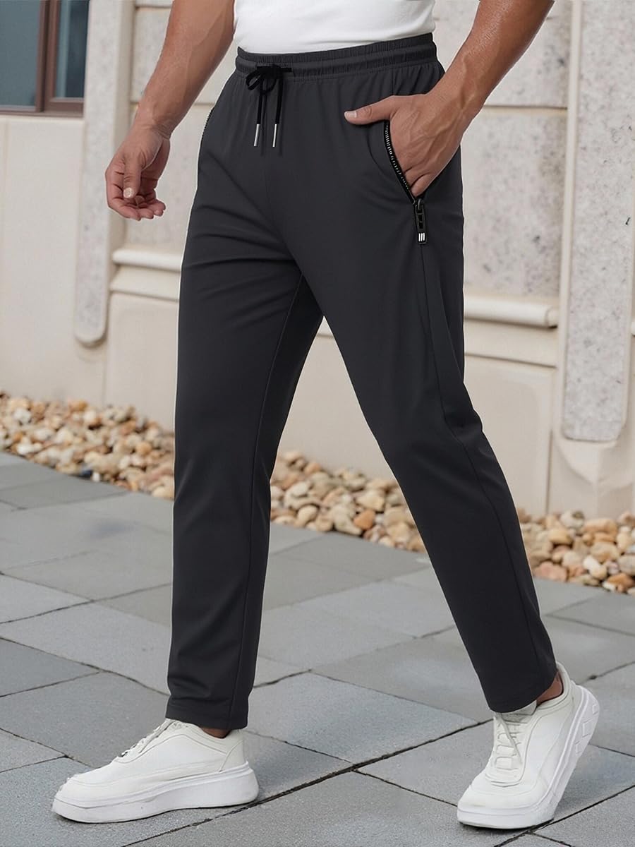 Pantalones deportivos para hombre con bolsillos con cremallera, para entrenamiento, gimnasio, correr — view 8