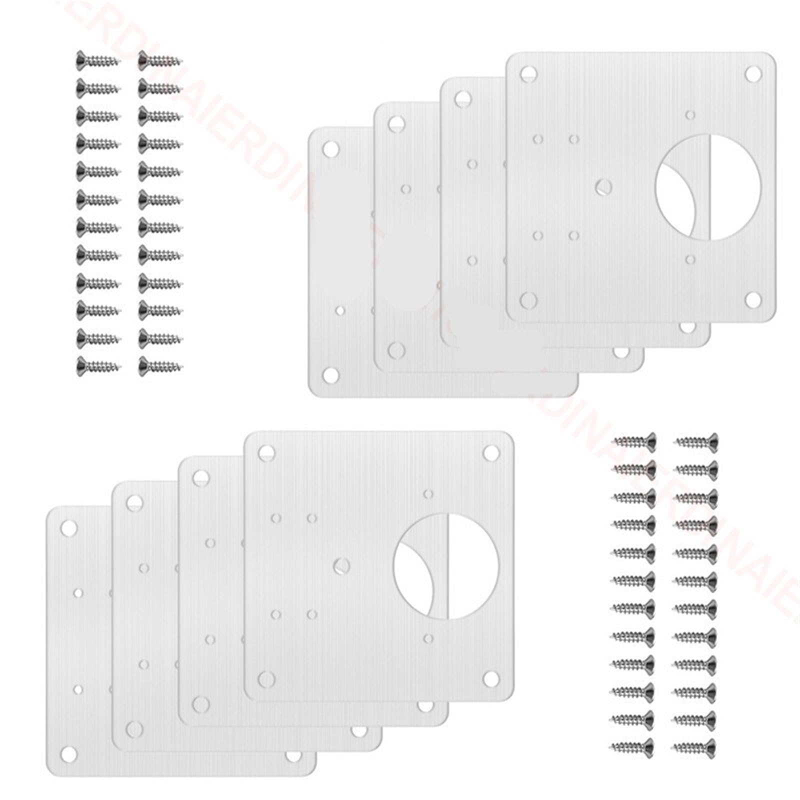 Charnières de meuble en acier inoxydable x8 pour portes d'armoire de cuisine et placard