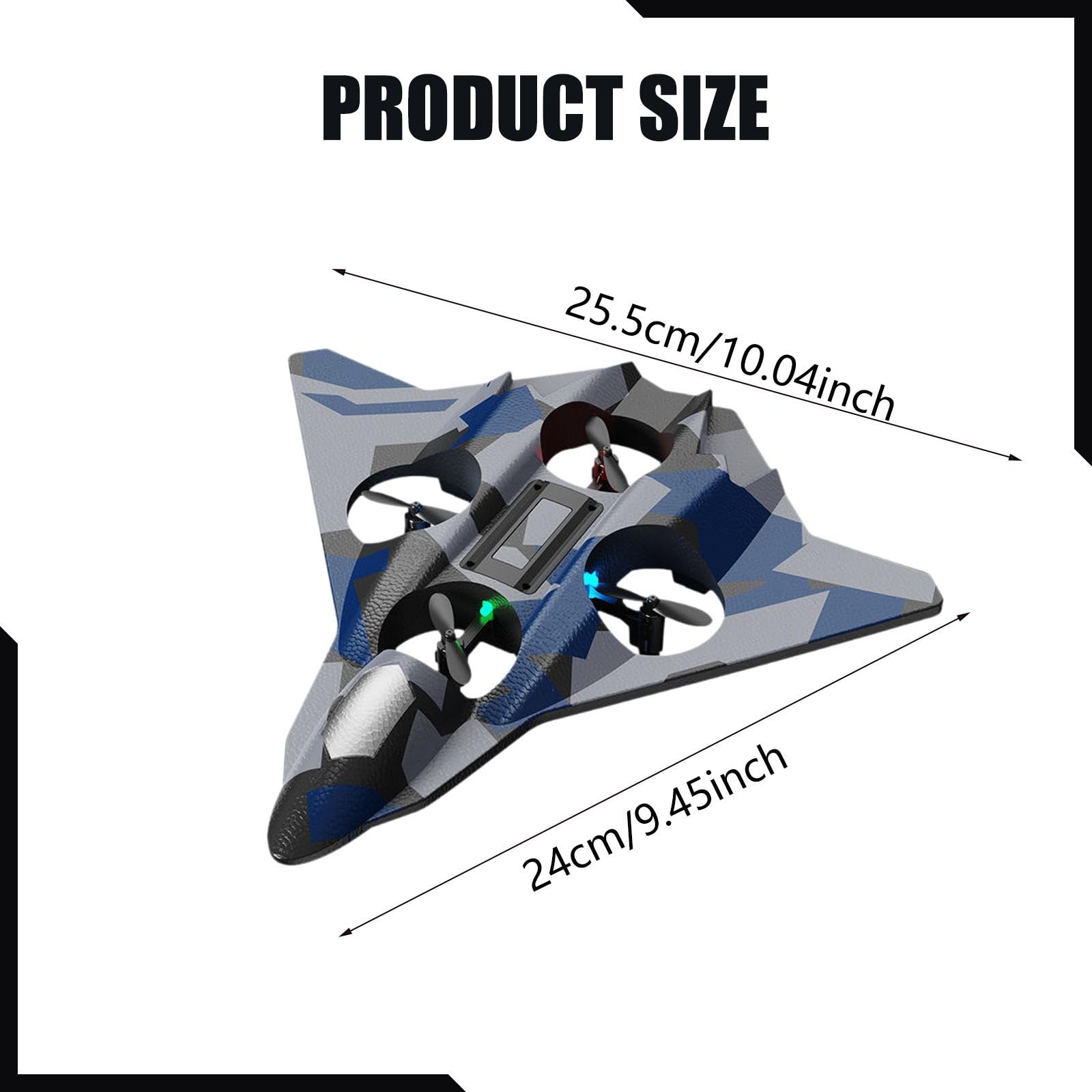 Aereo Radiocomandato RC Quadcopter Telecomando Materiale Eva Flips Rotazione 360 Gradi Facile Decollo Atterraggio Luce Notturna Adatto per Bambini ADU, Blu