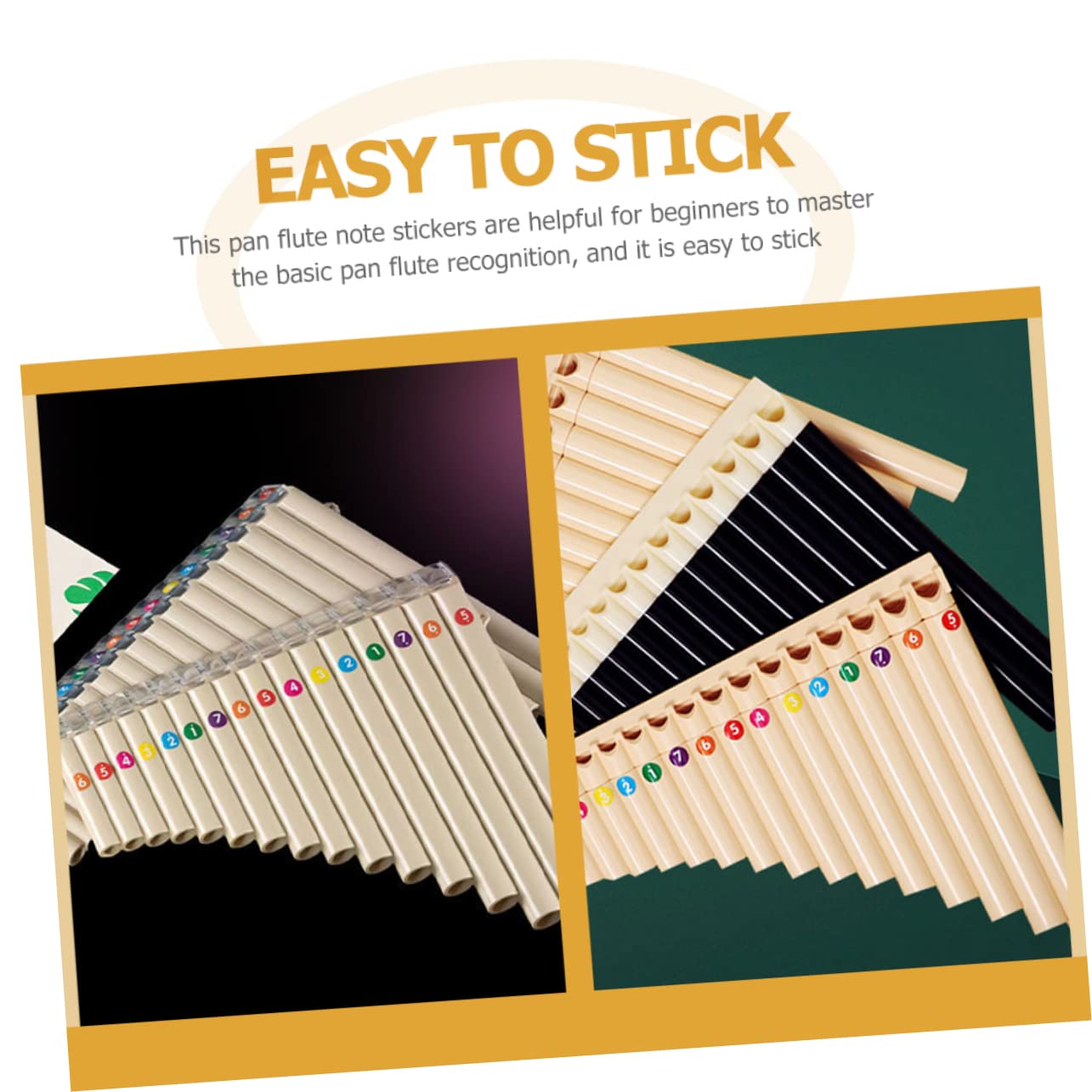 Totority 3sets Beginner Flute Note Stickers Pan Flute Accessories Practice Decals 8pcs*3