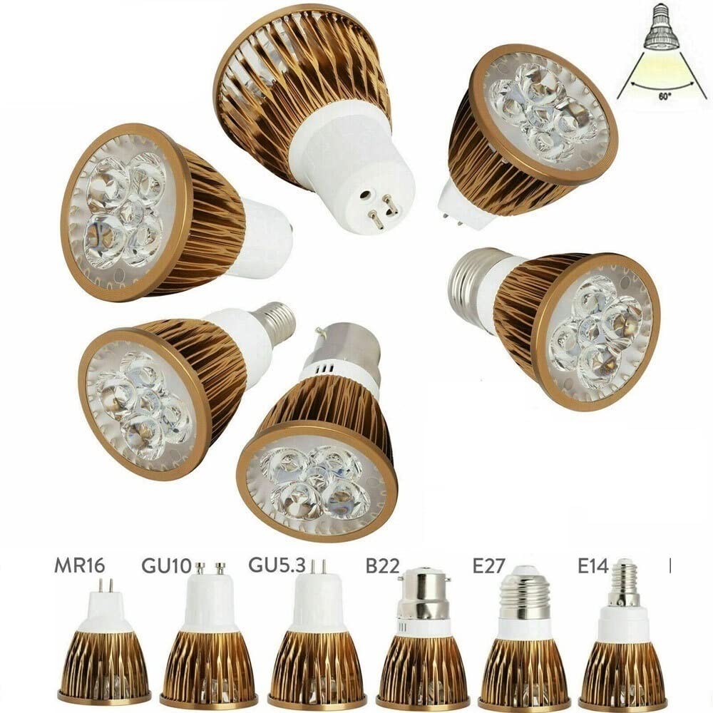 Illuminazione per Interni 10 lampadine LED AC85-240V GU10 E12 B22 E27 E14 MR16 DC 12V 3W 4W 5W Sostituisci Le lampade alogene