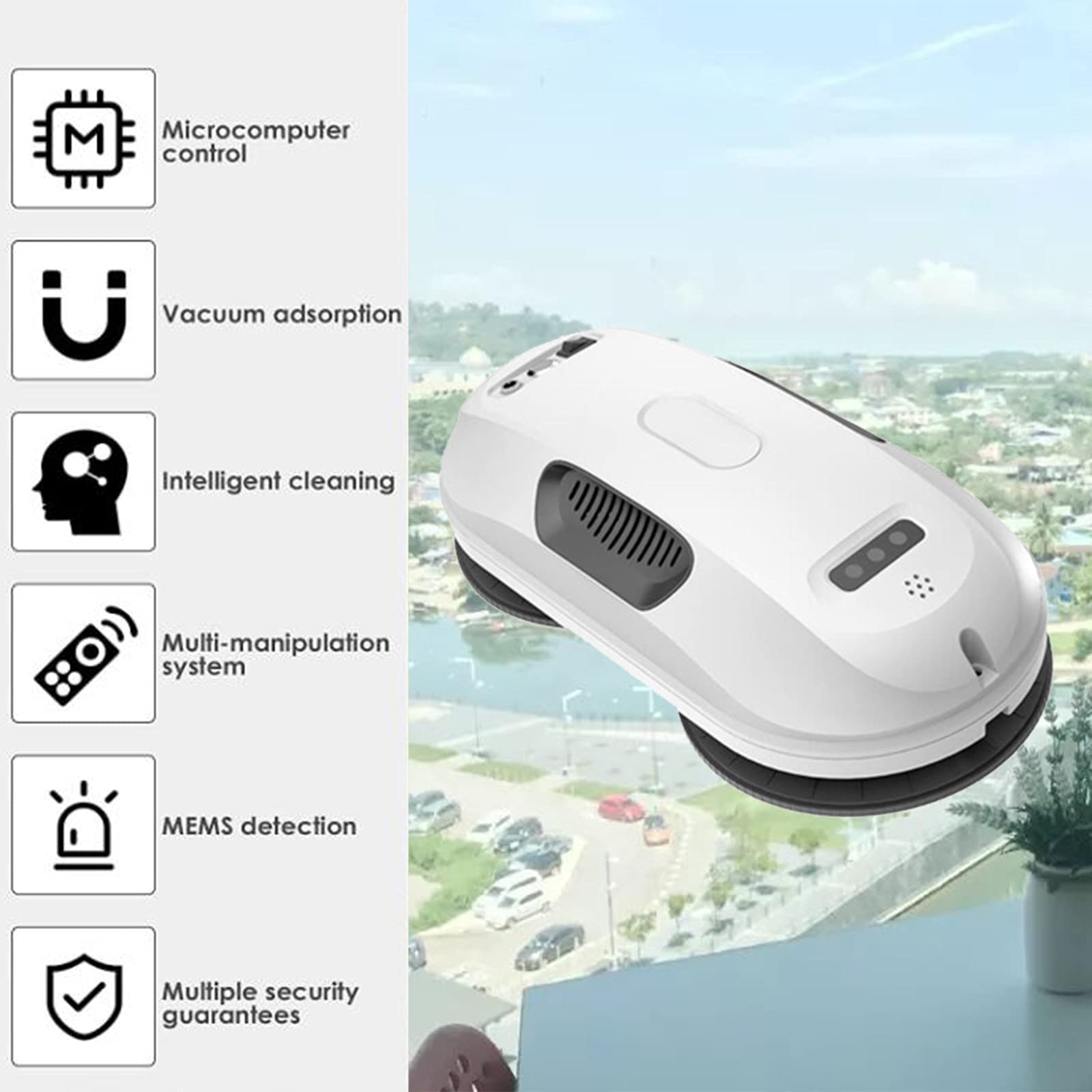 Inteligentny Robot do Mycia Okien z Natryskiem Wody, Robot Do Mycia Okien, Z Pilotem i Linką Bezpieczeństwa, Hotel Apartament Domowy Elektryczny Robot Do Mycia Szkła Z Pi(