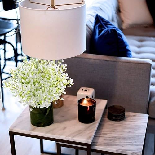 Vista 58 de CATTREE - Flores artificiales, paquete de flores de plástico flocado, plantas falsas, ramo de novia, interior, al aire libre, hogar, oficina, mesa