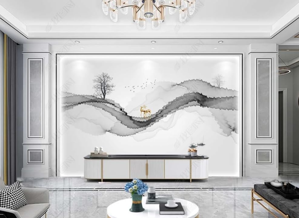 Papier peint intissé moderne pour habiller un grand mur blanc