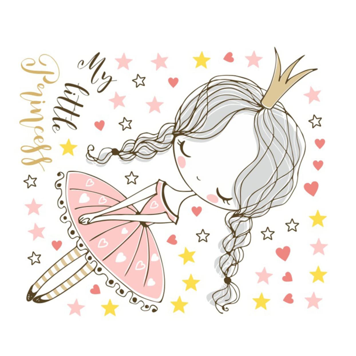 Stickers autocollants Princess Crown Yardwe amovibles pour décors