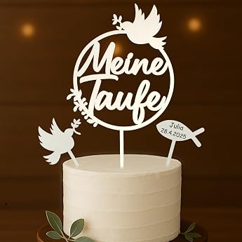 Pack of 3 Cake Toppers Christening Cake Toppers Cake Toppers for Boys and Girls Christening Decoration