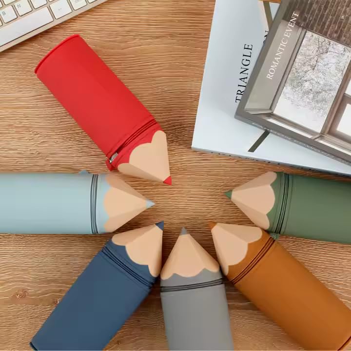 Image of Bear Pencil Case Brown 1Pc Animal Theme Pencil Case Large Capacity Pencil Pouch Compass School Pouch Organizer for Students Kids Pen Holder Pouch Stationery Box